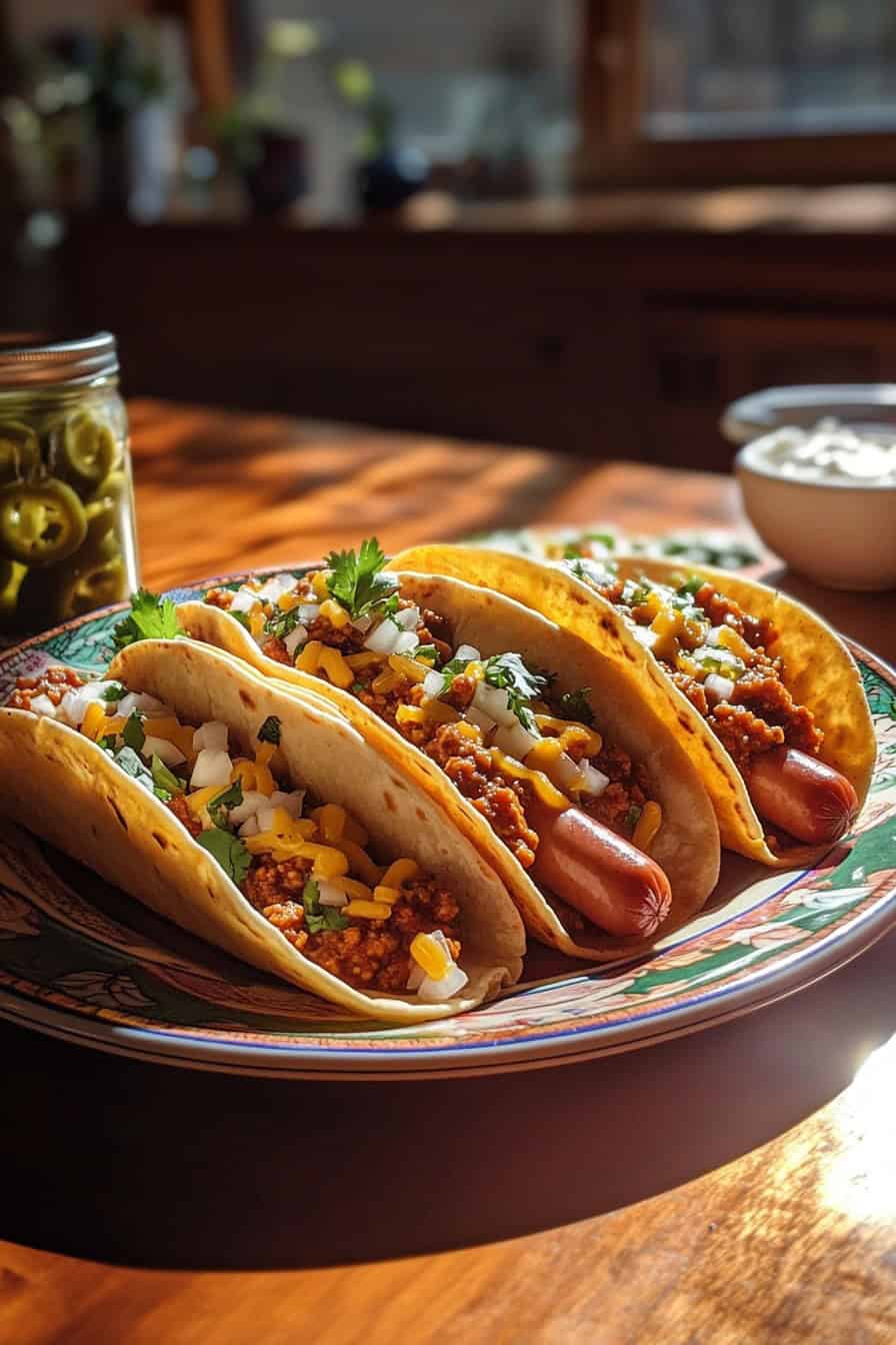 Turn Taco Night Upside Down with These Chili Cheese Dog Tacos