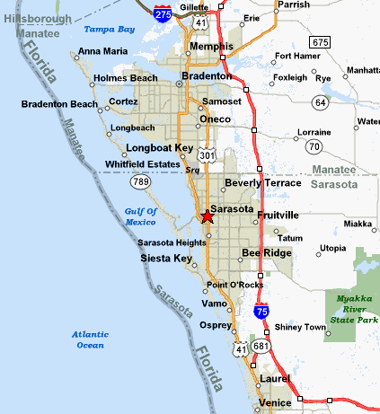 Sarasota Real Estate, Map of the Sarasota Area