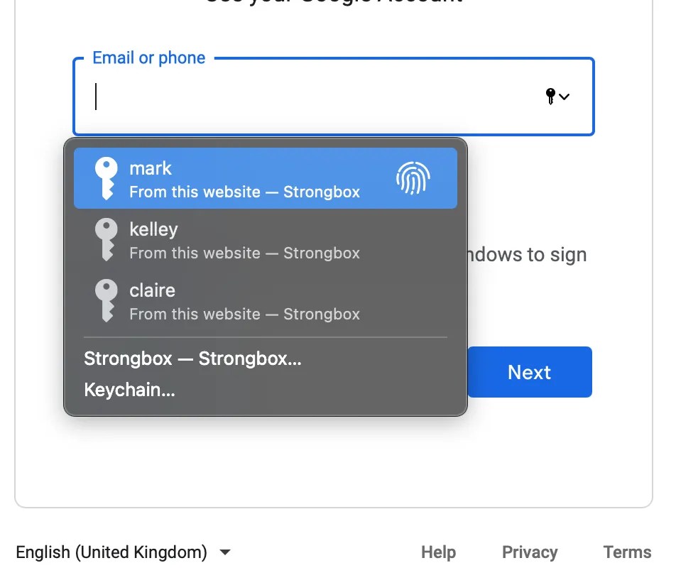 AutoFill Passwords in Safari on Mac Strongbox