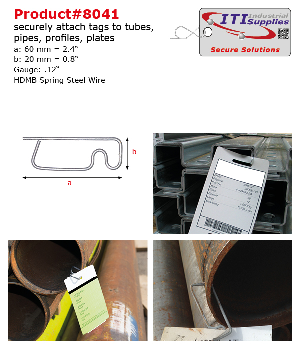 Tags, Labels and Tag Clips for Tubes and Pipes. High