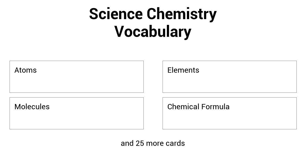Test Science Chemistry Vocabulary Strongmemo