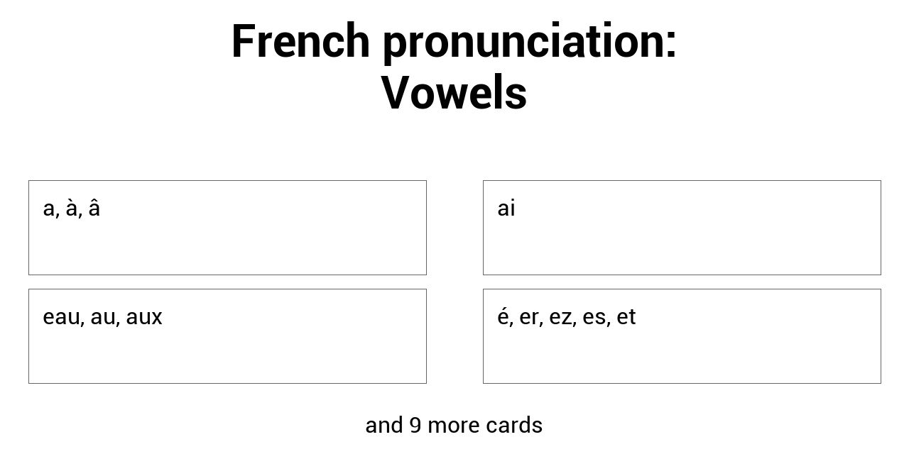French pronunciation Vowels Strongmemo