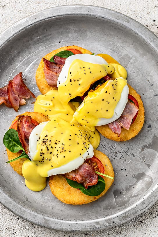 Cauliflower Hash Brown Benedict Strong Roots