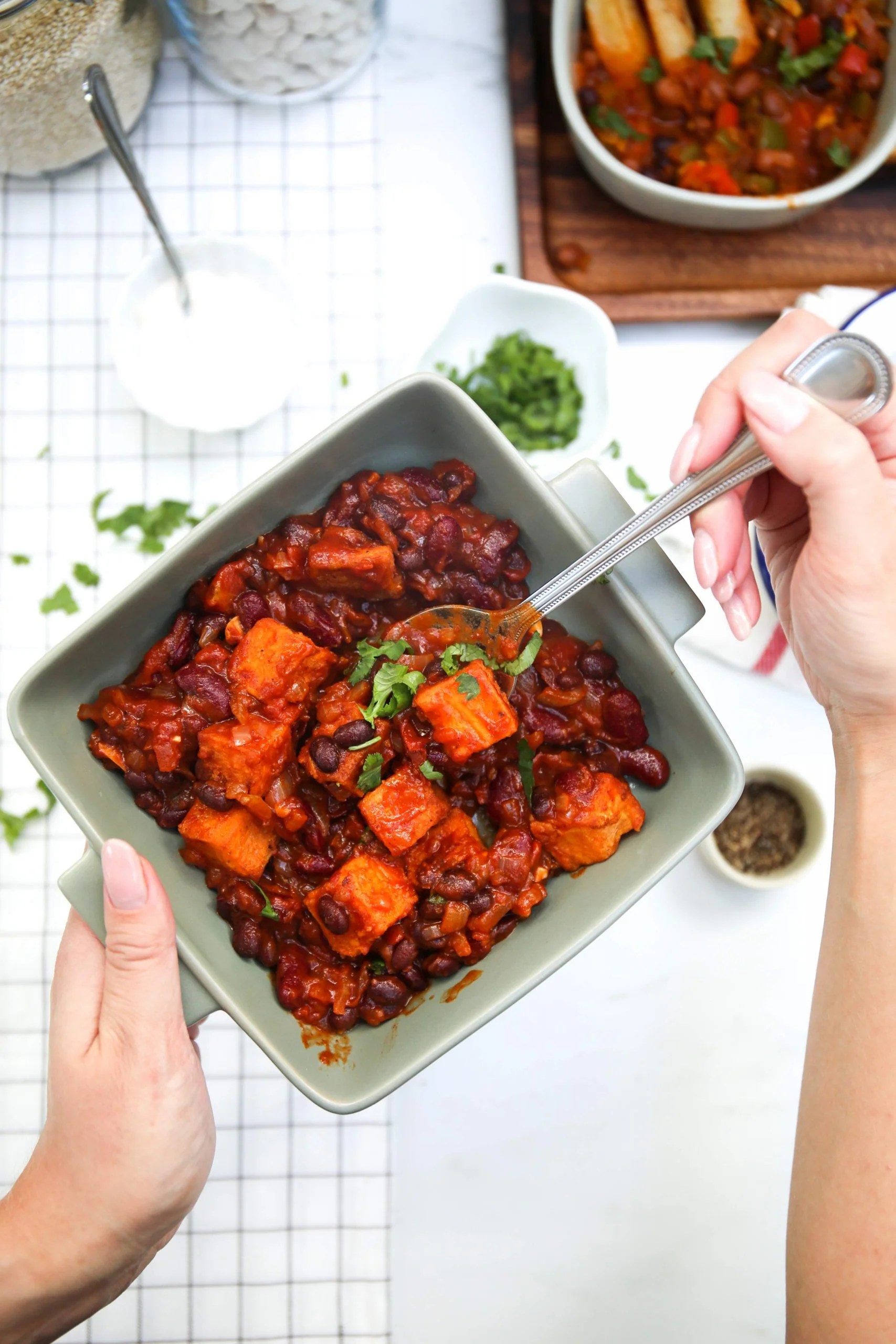 Garlic Roasted Sweet Potato Chili Strong Roots