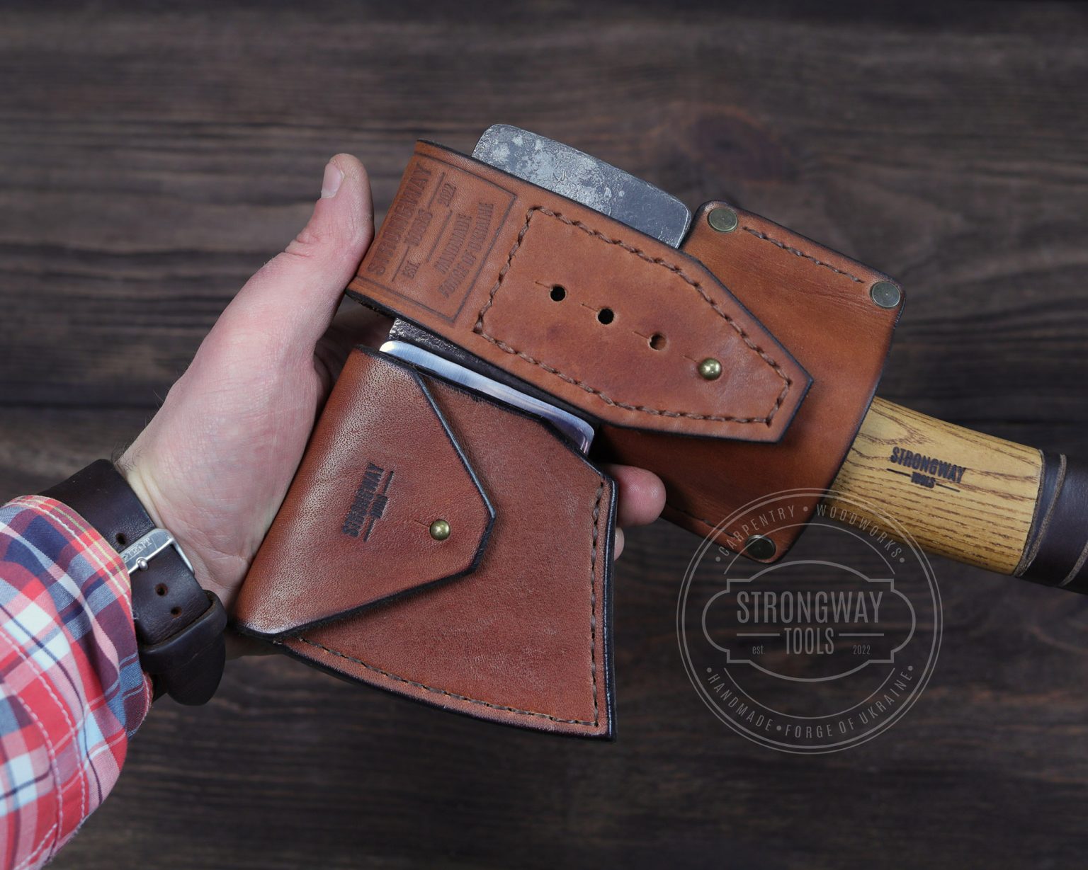 Leather axe belt holder > STRONGWAY TOOLS, L.L.C.
