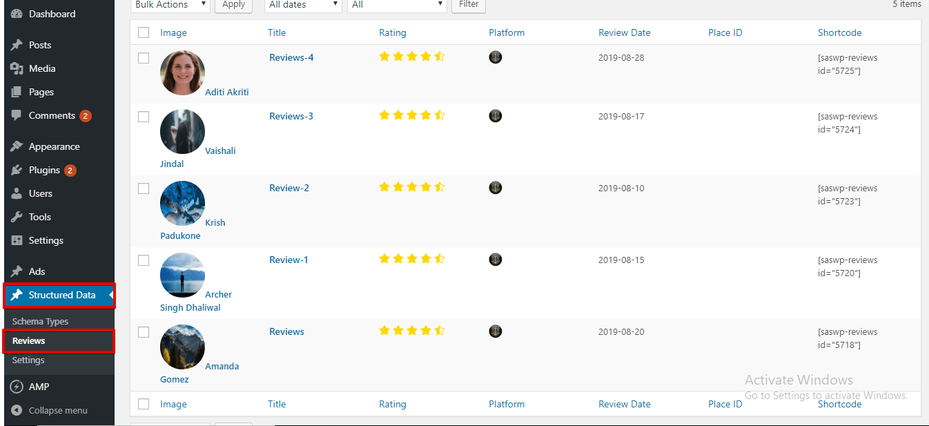 How to fetch Martindale reviews and show as rich snippet in Google