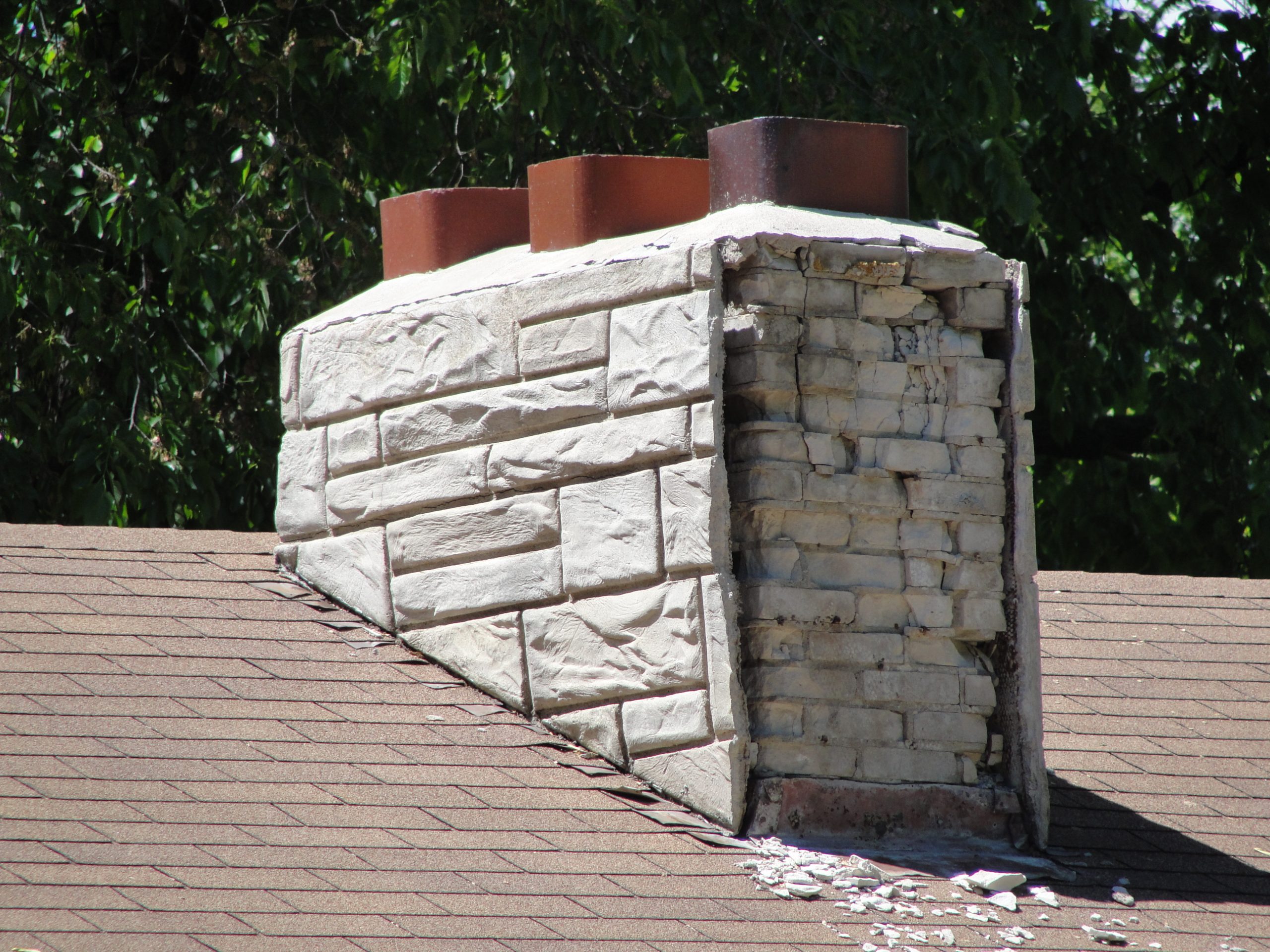 Stuccocovered chimneys Structure Tech Home Inspections