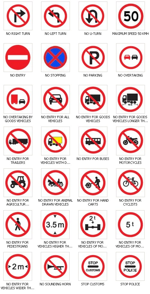 Nigeria Road Traffic Signs and their Meanings Information and