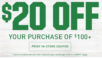 STAY ACTIVE WITH $20 OFF $100+ AT DICK'S SPORTING GOODS! Thru 12/16/17