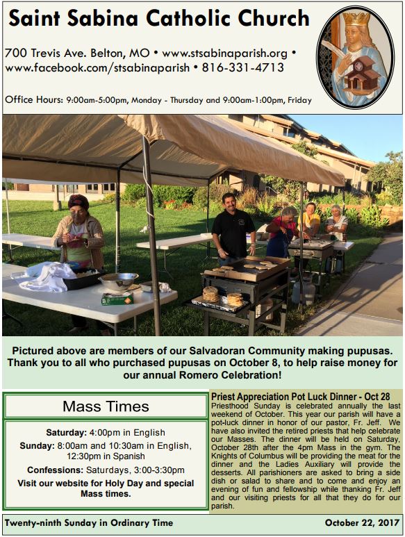 Bulletin 2017 St. Sabina Parish