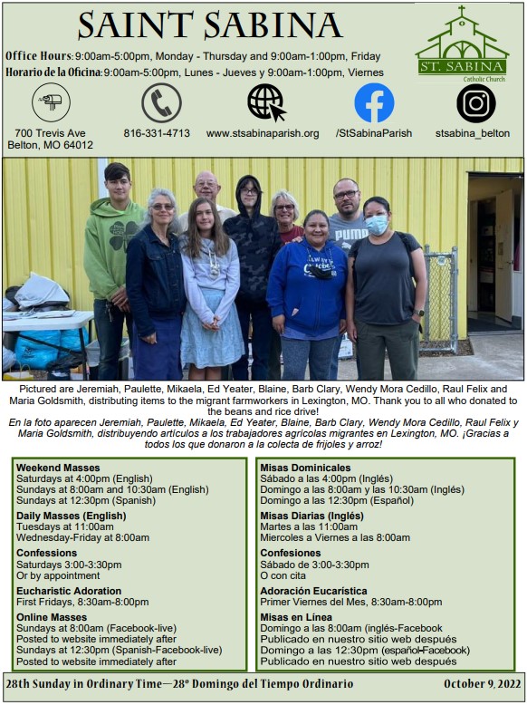 Bulletin St. Sabina Parish