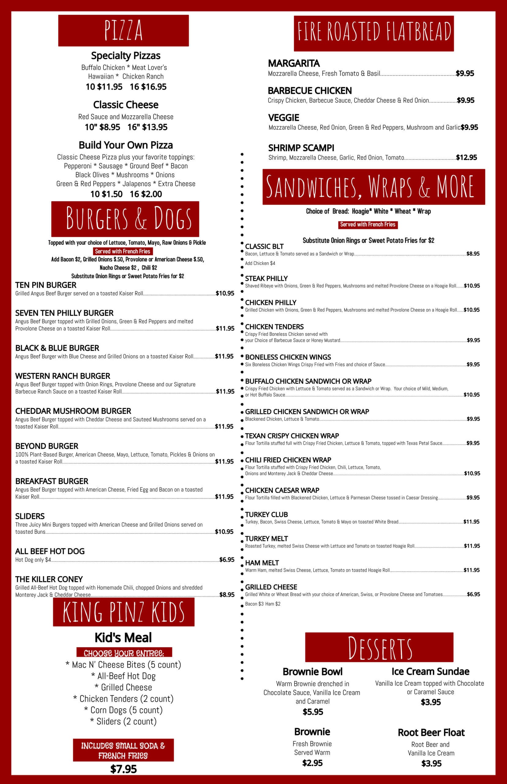 Stix Dinner Menu Stuart Stix Pool Hall and Bar in Stuart FL