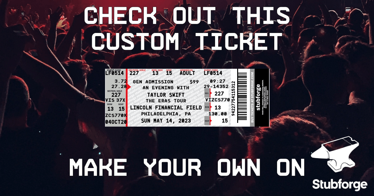 Concert Ticket (General Admission) Template 👉 A custom designed replica
