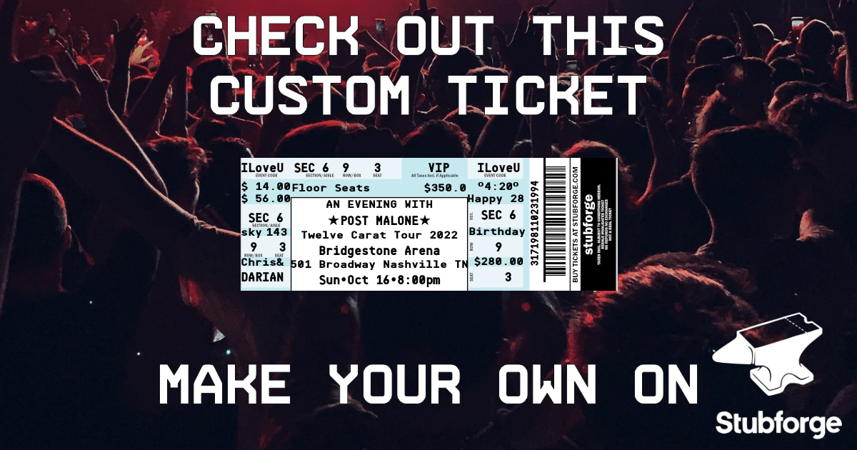 ★POST MALONE★ Sun•Oct 16•800pm 👉 A custom designed replica ticket