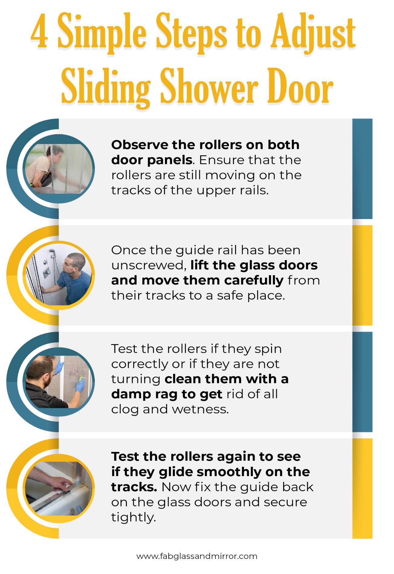 DIY ADJUST SLIDING SHOWER DOORS SO PERFECTLY TO AVOID PERMANENT DAMAGE