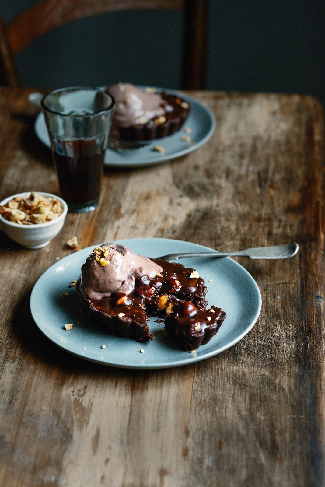 valentine’s day chocolate frangelico hazelnut tarts & nochurn hazelnut