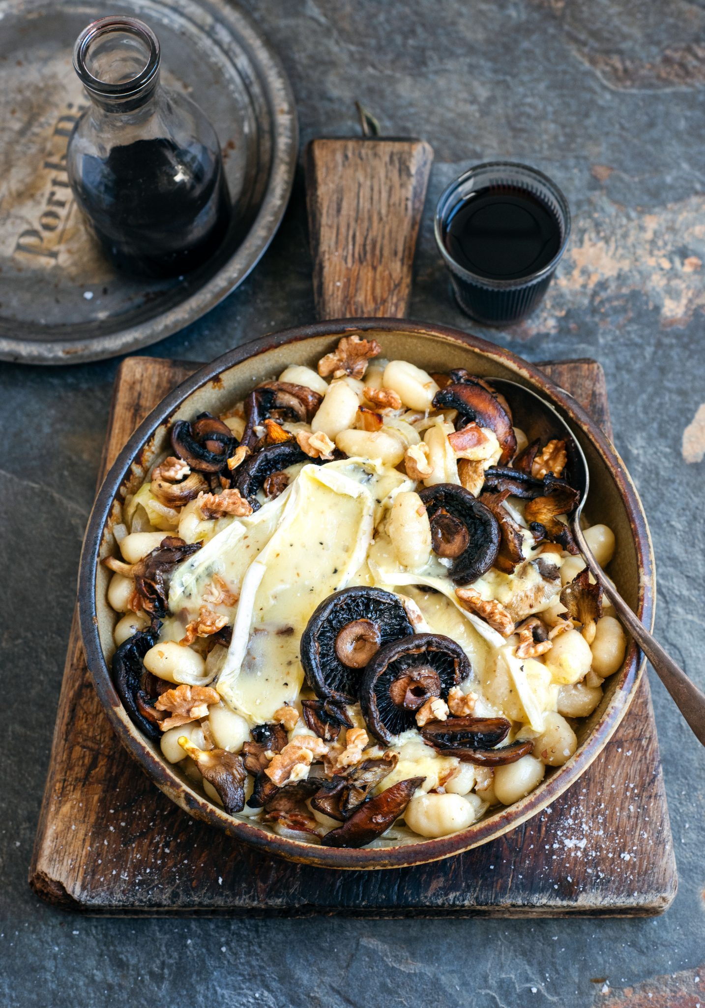 mushroom & castello double cream truffle brie gnocchi with pancetta