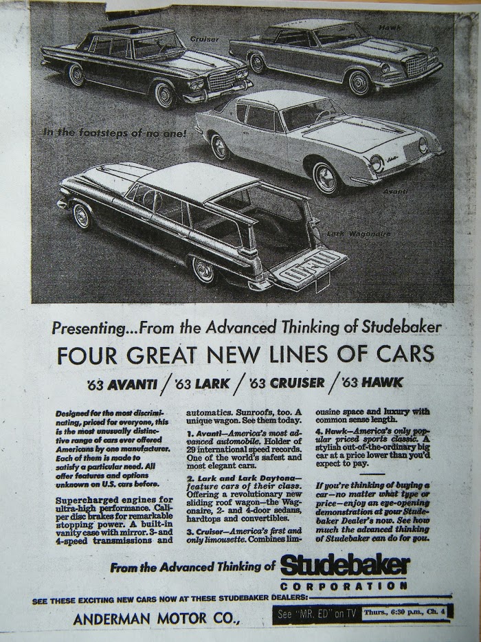 Studebaker Dealers History Anderman Motors, Mora, MN
