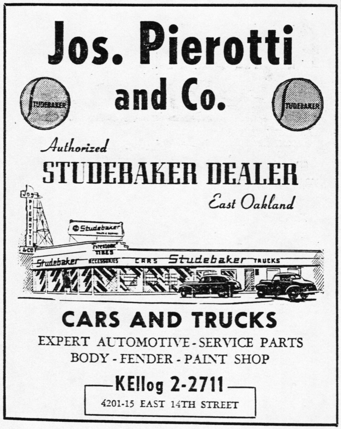Studebaker Dealer Listing California page