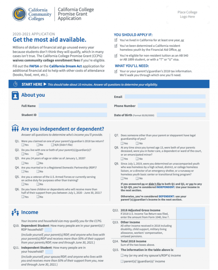 California College Promise Grant Student Centered Design Lab