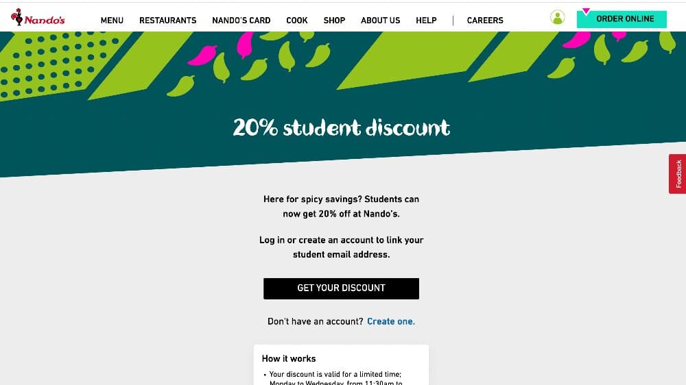 Nandos Student Discount 20 Code + Rewards Deals