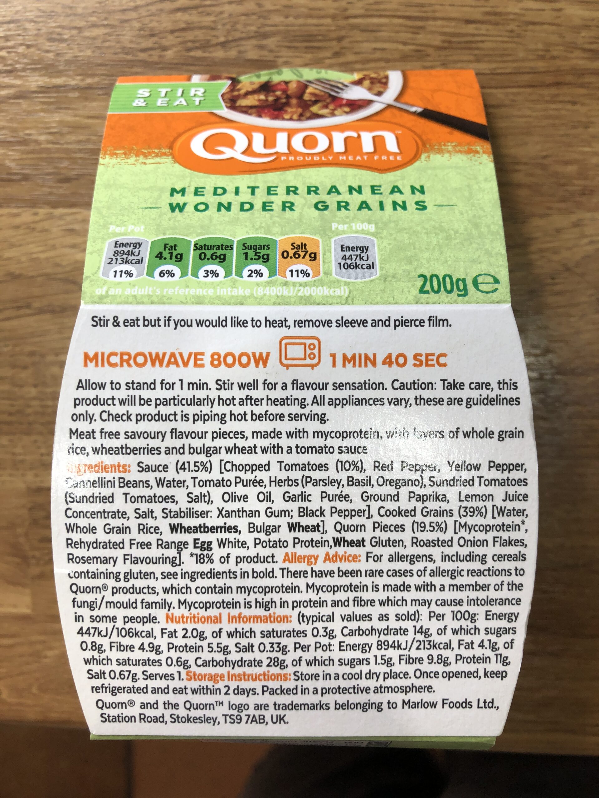 Quorn Mediterranean Wonder Grains review Student Munch