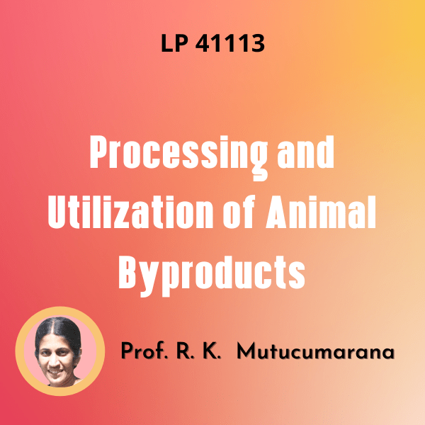 Courses Department of Livestock Production