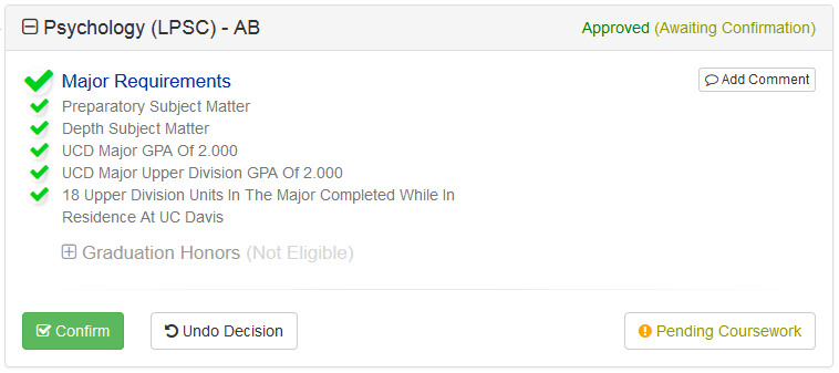 OASIS Help Degree Confirmations