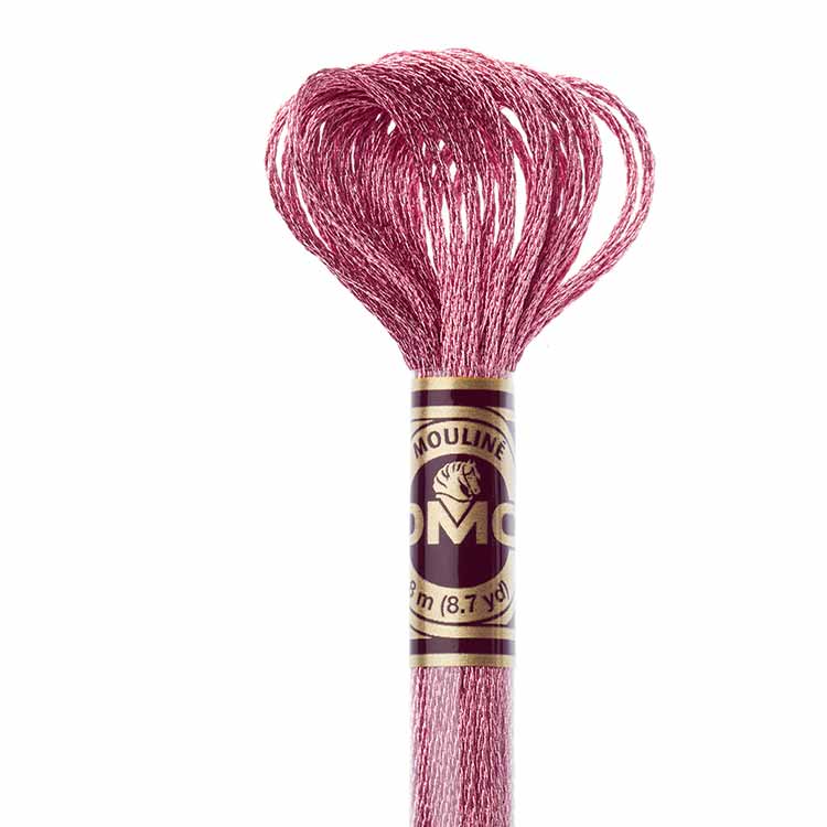 DMC Light Effects Floss per Skein of 8m E316 Metallic Antique Mauve