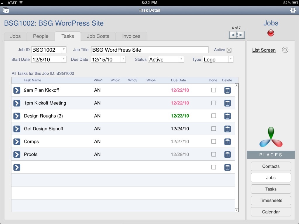 Studio Manager 11 Tracking Job Progress on your iPad
