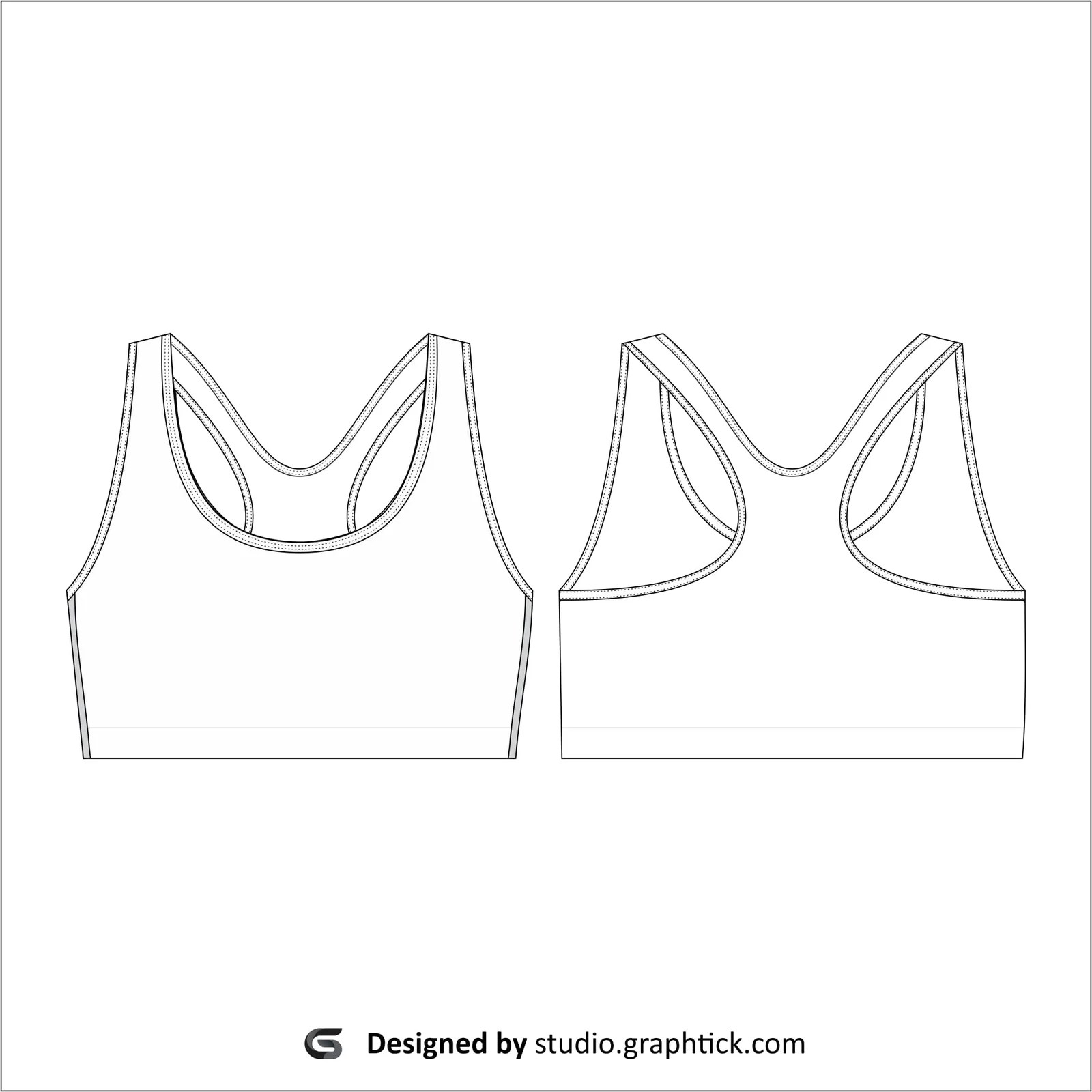 Sports bra vector template GStudio