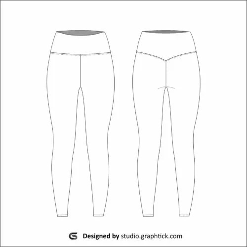 High waist leggings vector template GraphtickStudio