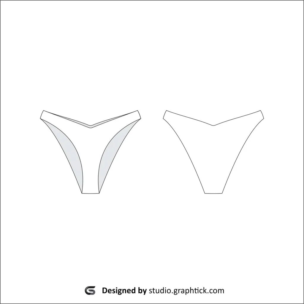 Bikini bottoms vector template GraphtickStudio