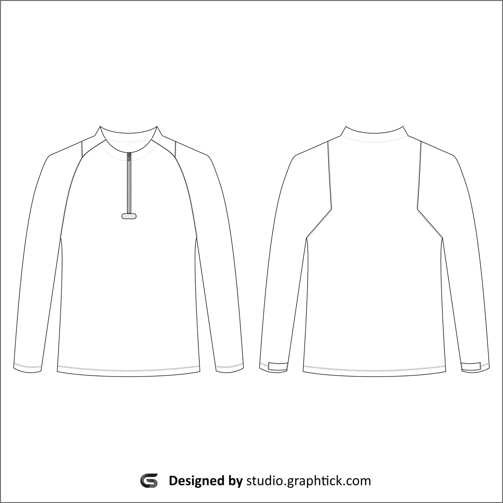 Full sleeve jersey vector template GraphtickStudio