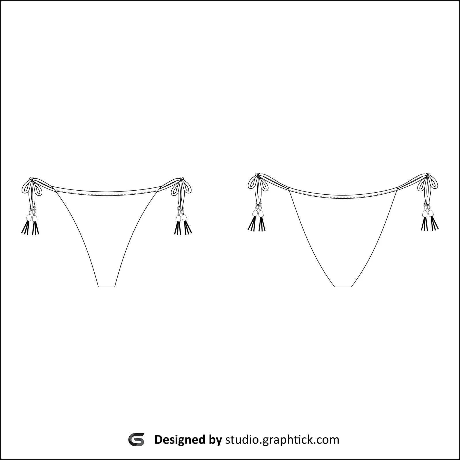 Bikini bottoms vector template GraphtickStudio