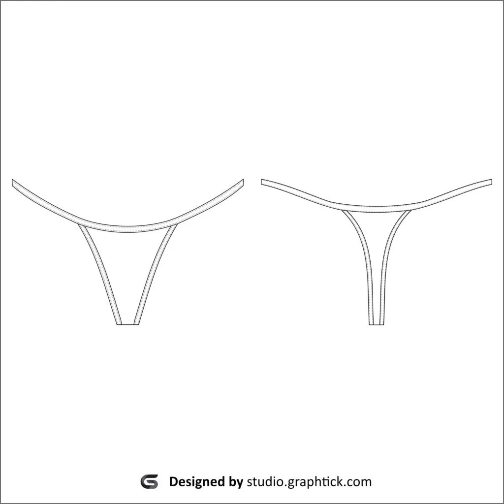 Swimwear bikini bottom vector template GraphtickStudio