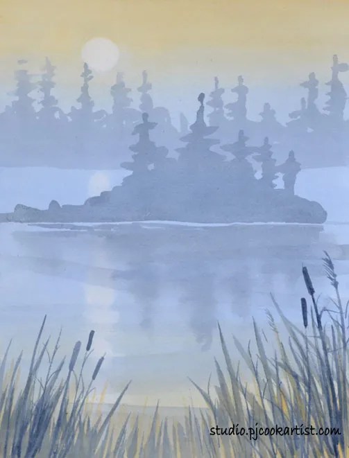 How to Paint FogWatercolorFishing Village P.J. Cook Artist Studio
