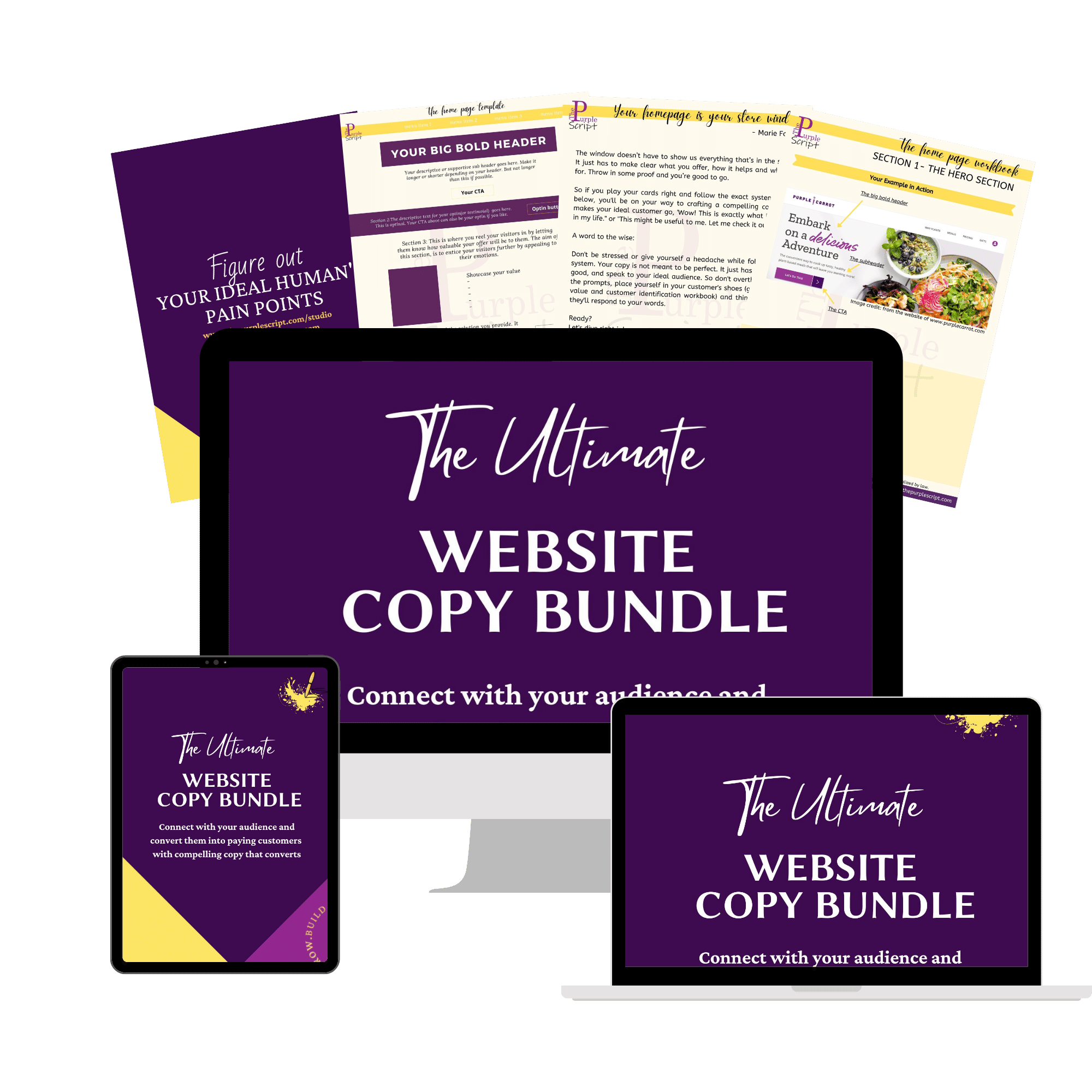 site Copy templates for DIY website copy The Purple Script Studio