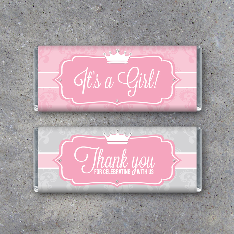 Little Princess Baby Shower Candy Bar Wrappers Printable Instant