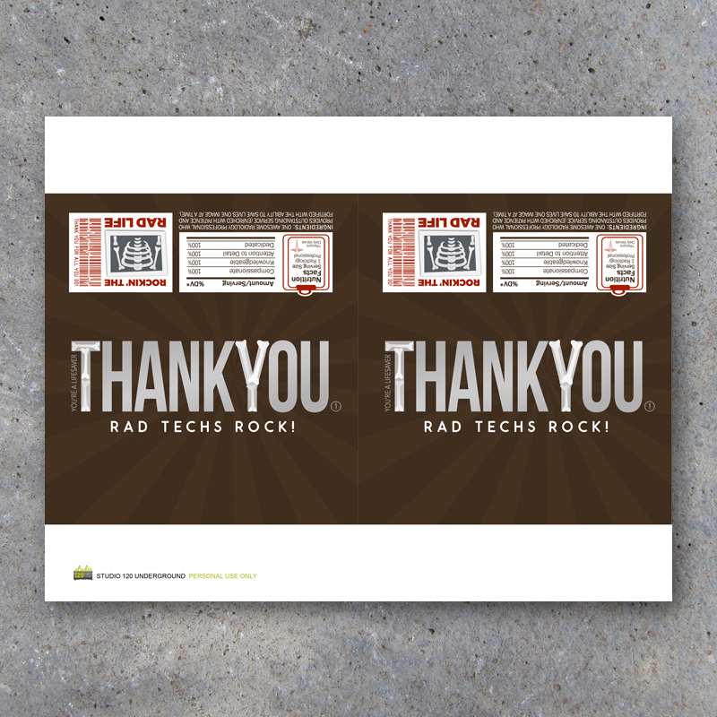 Thank You Radiology Appreciation Candy Bar Wrappers Printable Instant
