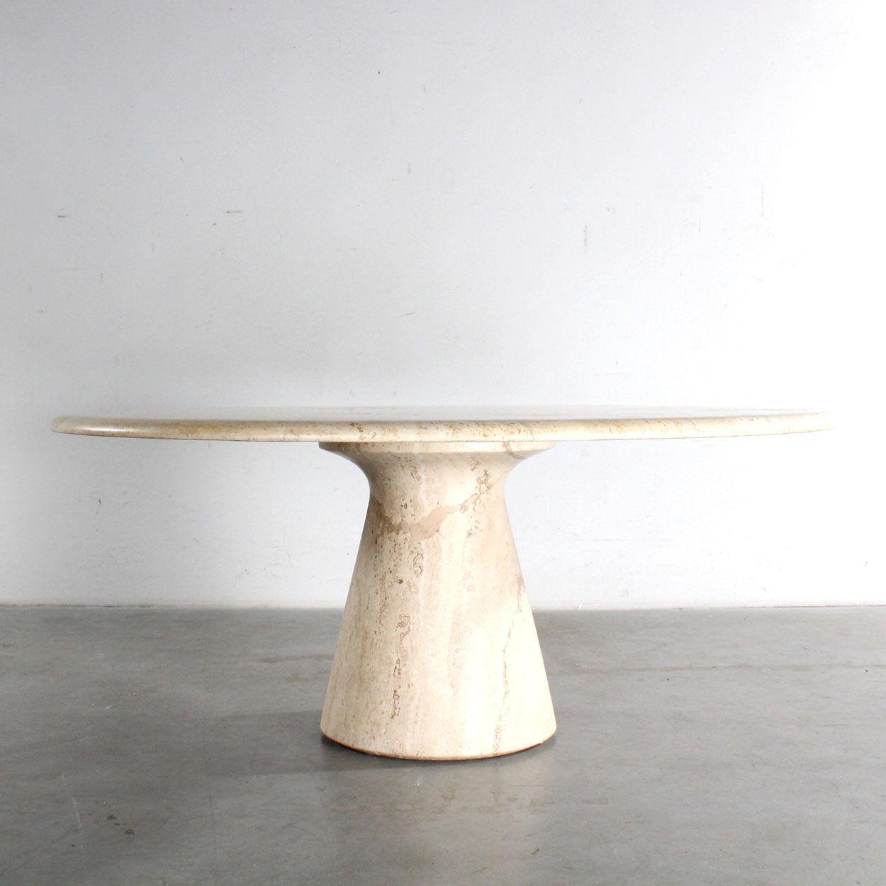 Travertine design round coffee table Italy studio1900