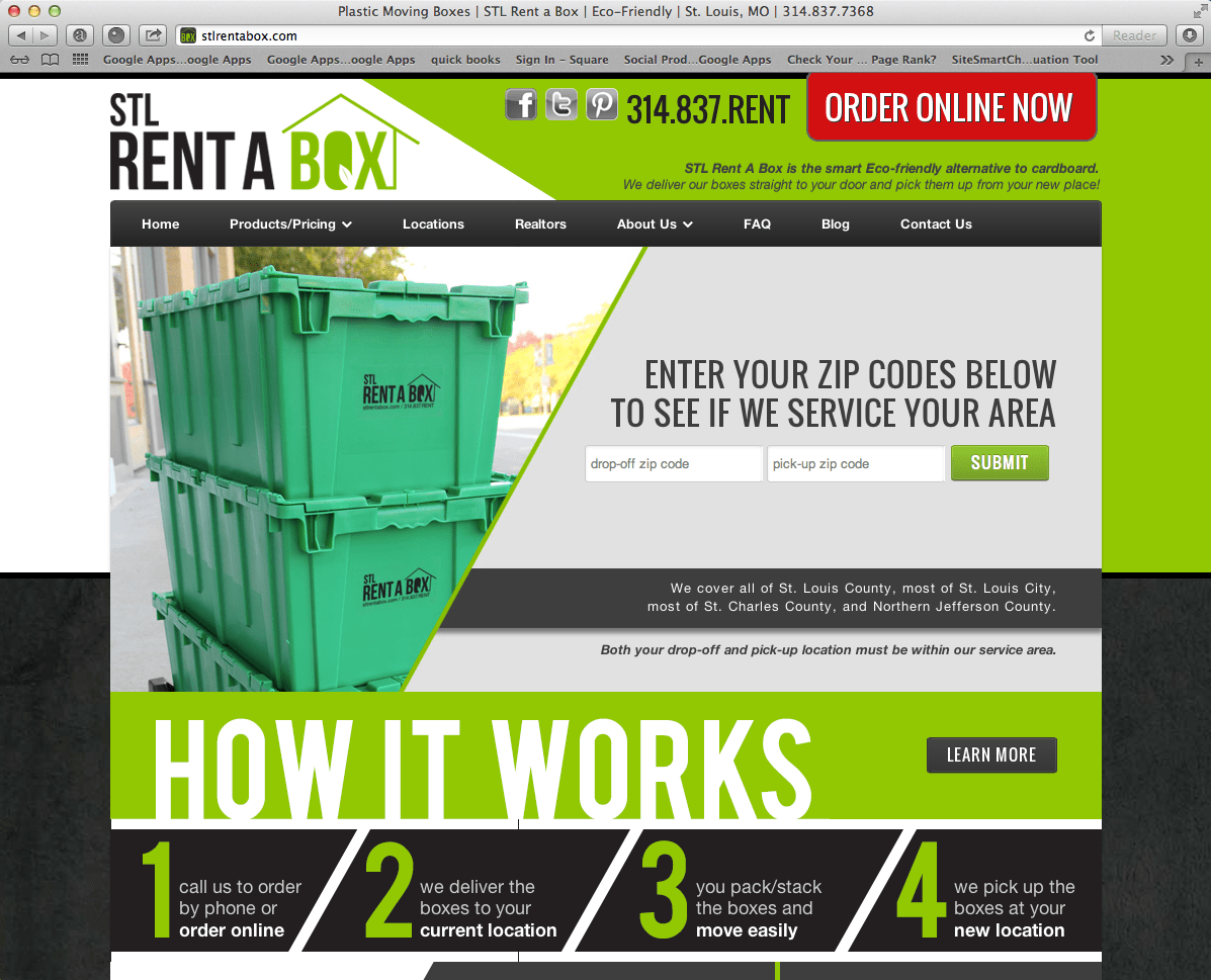 STL Rent A Box Professional WordPress site Design Company Studio