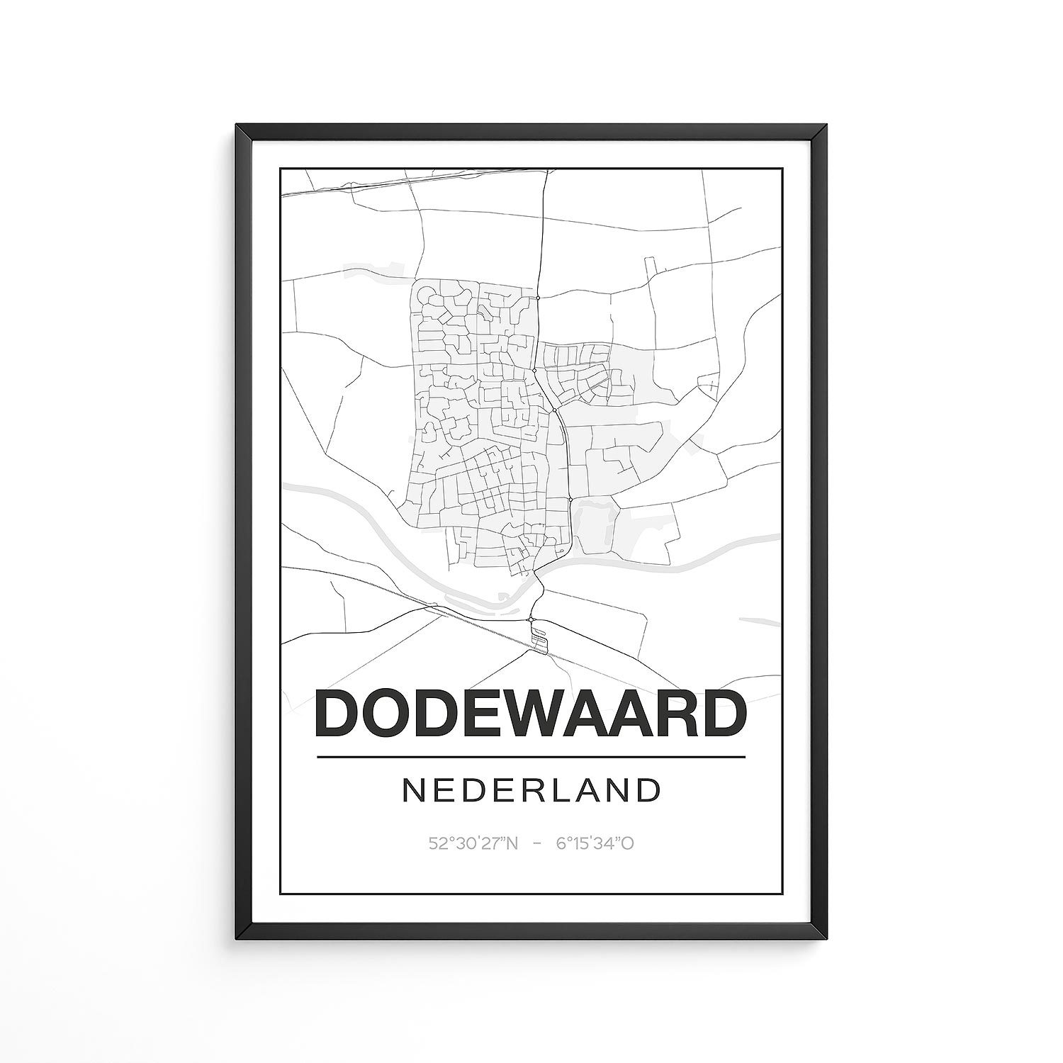 Poster Dodewaard Gelderland Plattegrond Studio216