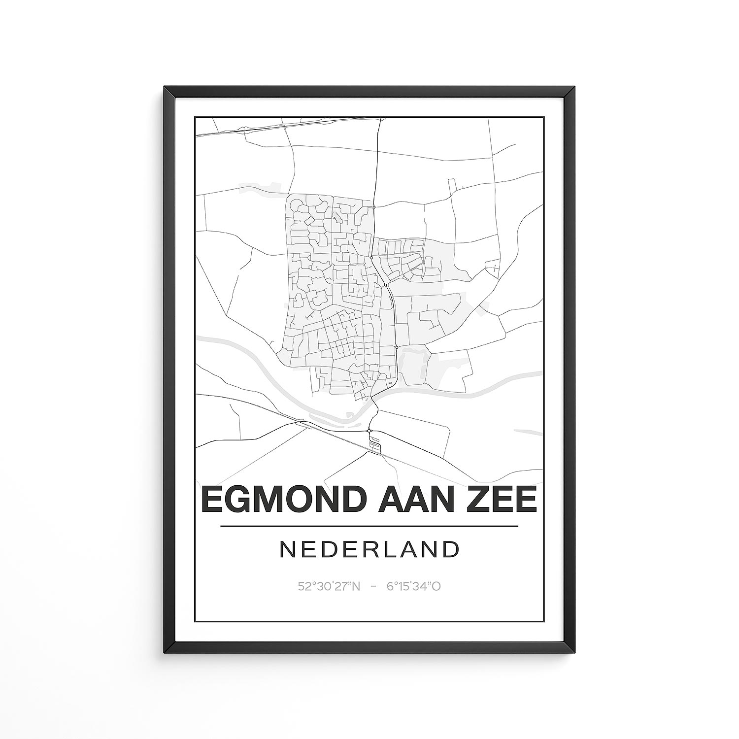 Poster Egmond aan Zee NoordHolland Plattegrond Studio216