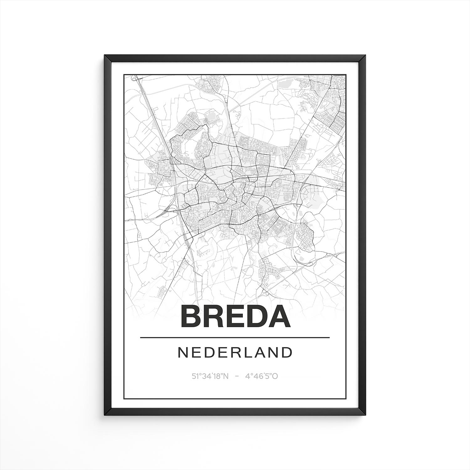 Poster Breda NoordBrabant Plattegrond Studio216