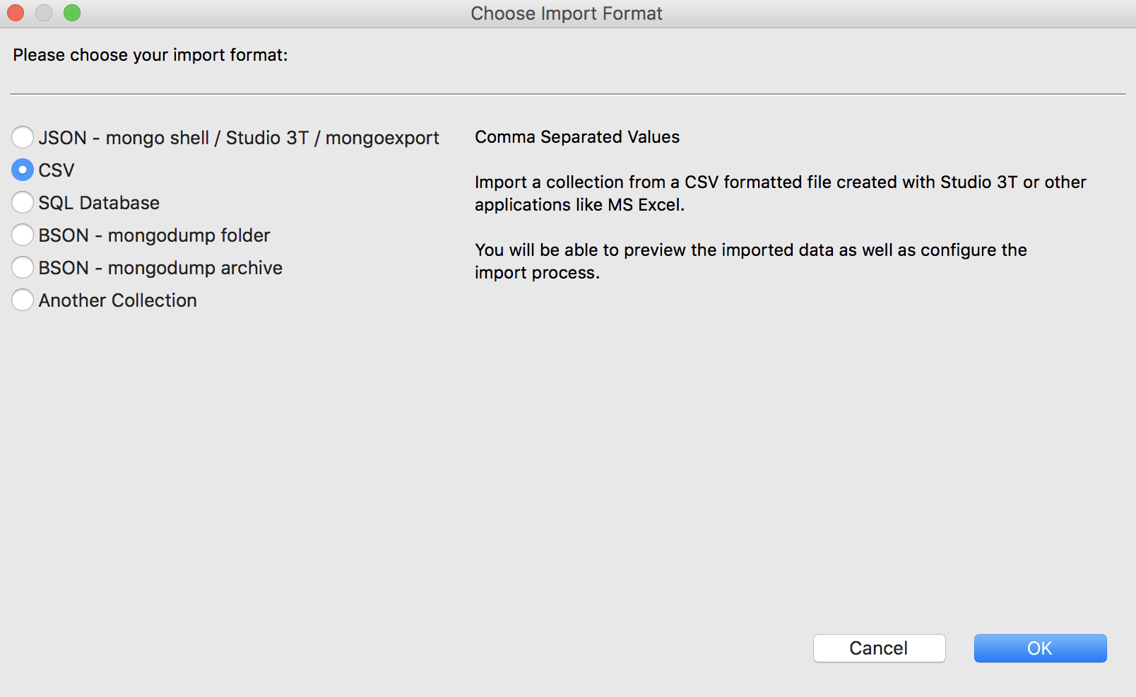 How to Import CSV, JSON, BSON & SQL to MongoDB