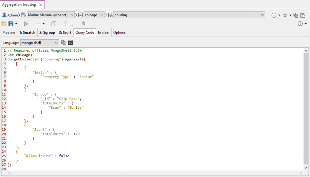 A MongoDB Aggregation Example with match, group & sort