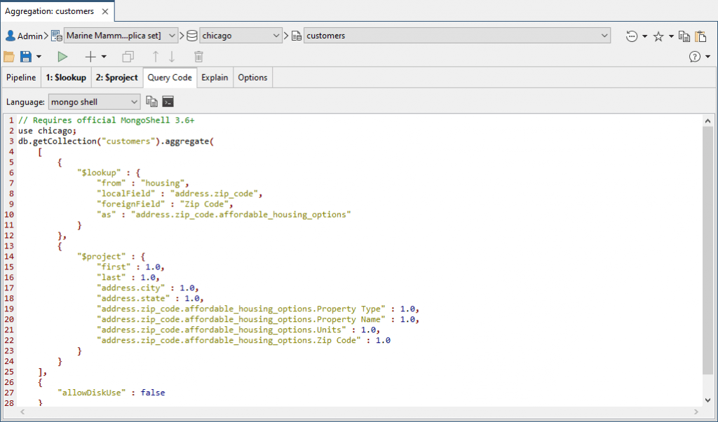 MongoDB project Example MongoDB Aggregation Pipeline