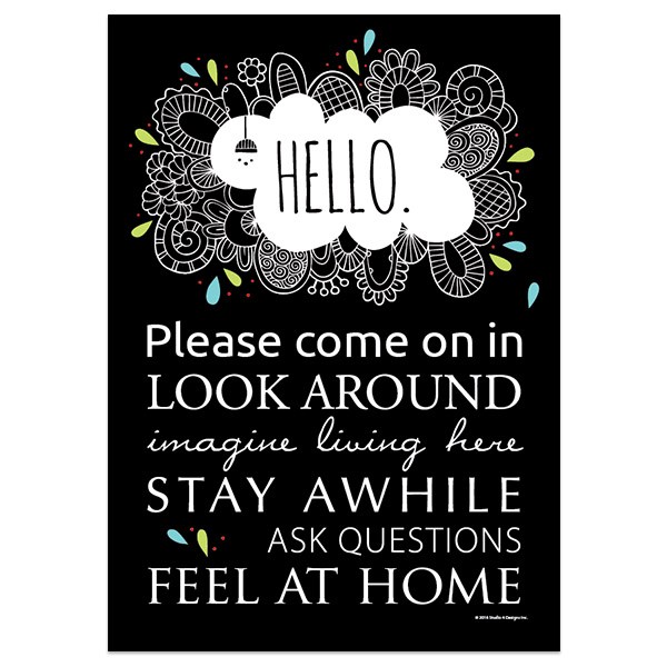 “Hello” Sign Creative Series Black & White Studio 4 Signs