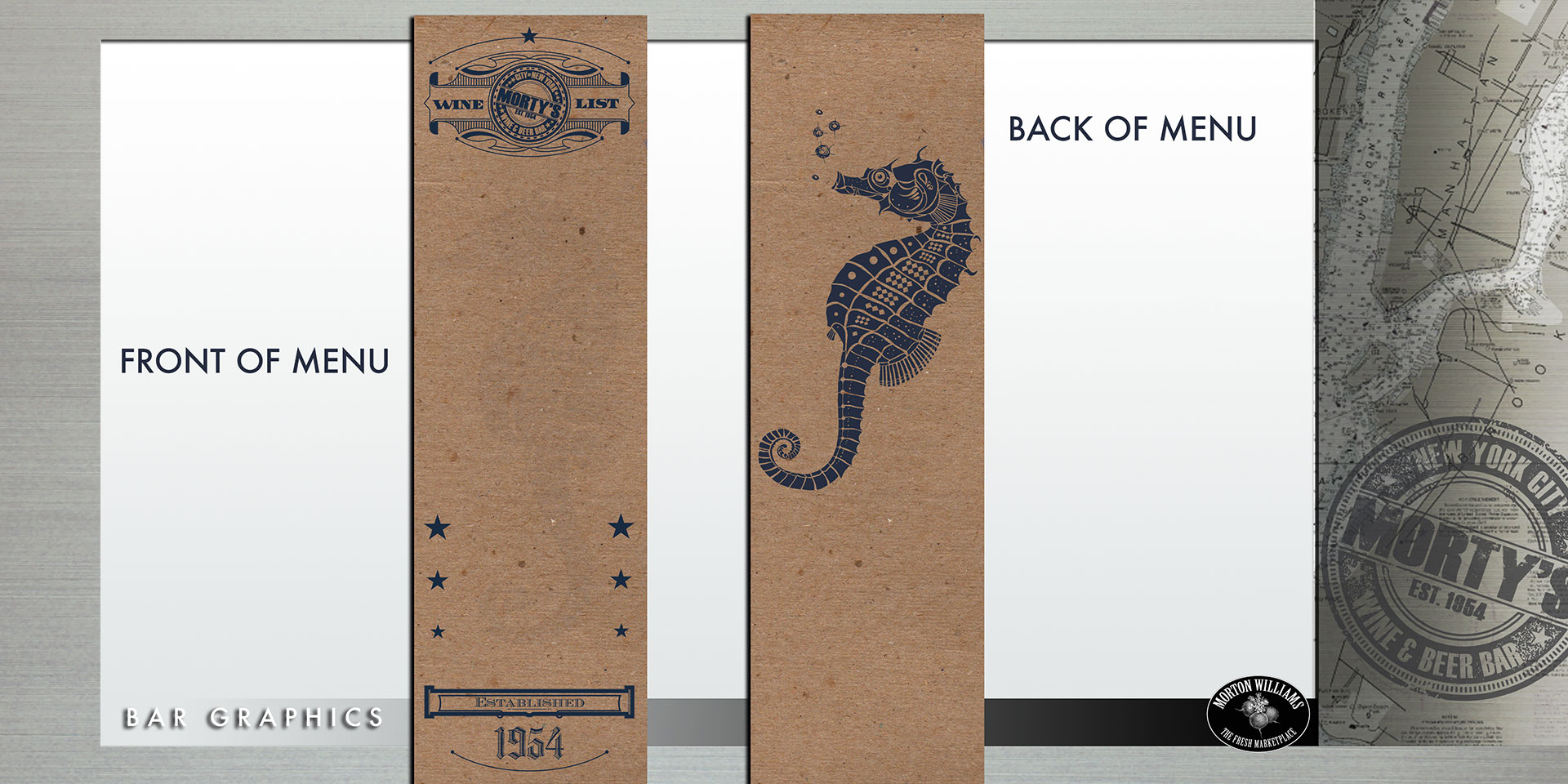 Morty's Wine & Beer Bar graphics studio Blu design Jaki Johnsen